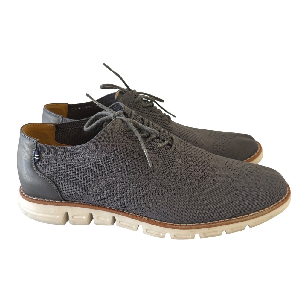 Nautica Wrenwood Knit Mens Grey Wingtip Oxford Shoes Size 12 Casual Sneaker Sole